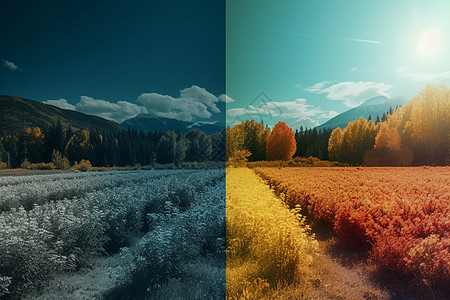 季节变化对比图片