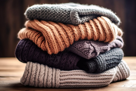 一堆衣服一堆针织毛衣背景