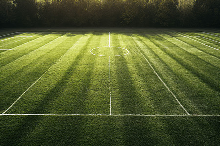 阳光下的足球场图片