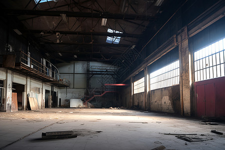 成功阶梯废弃的工厂背景