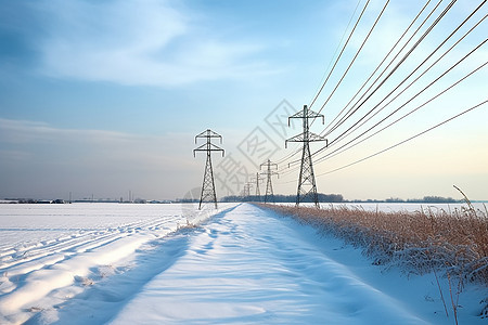 冬季洁白的雪地图片