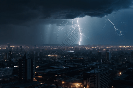 雷雨天气强大雷暴天气设计图片