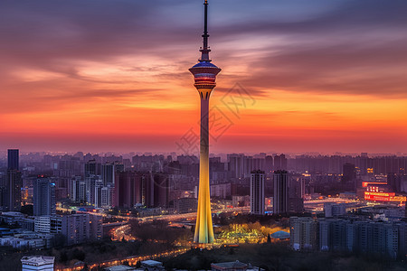 地标电视塔cbd天际线夜景图片