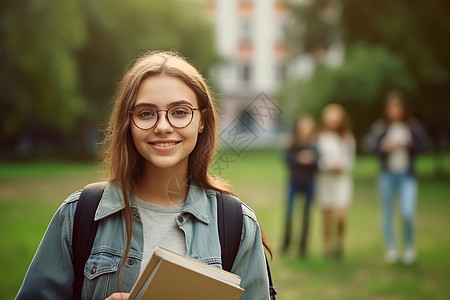 大学校园里的学生背景图片