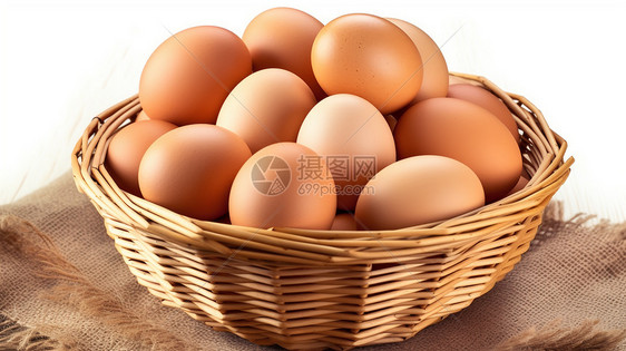 篮子里的新鲜鸡蛋图片