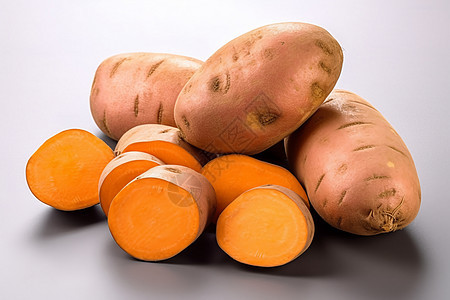 健康蔬菜红薯和马铃薯图片