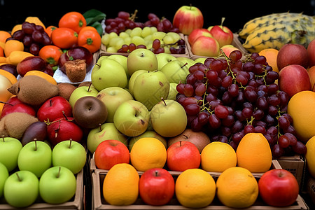 农贸市场中的水果摊图片