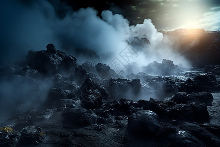 黑夜火山区域图片