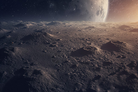 宇宙中的陨石坑背景图片