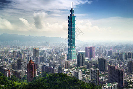 台北101地标建筑背景图片