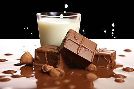 美味巧克力和牛奶图片