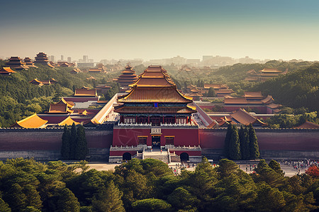 中国传统古建筑群风光图片