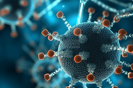 病毒DNA链的3D概念图图片