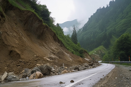 通往山顶的山路图片