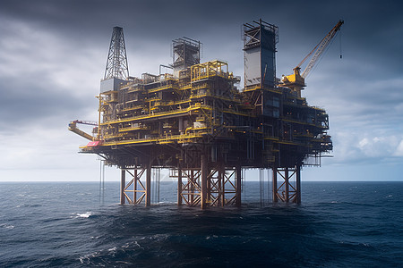 挪威海的石油平台图片