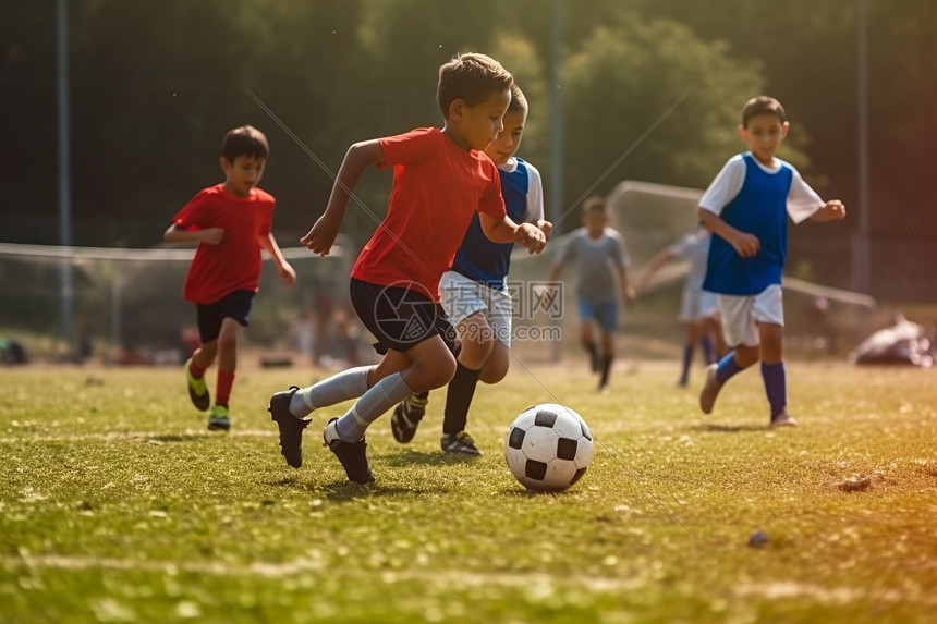 足球比赛的儿童图片