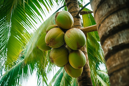 树上的椰子背景图片