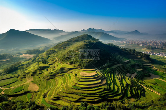 山间梯田风景图片