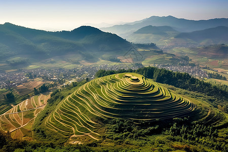 乡村梯田风景图片