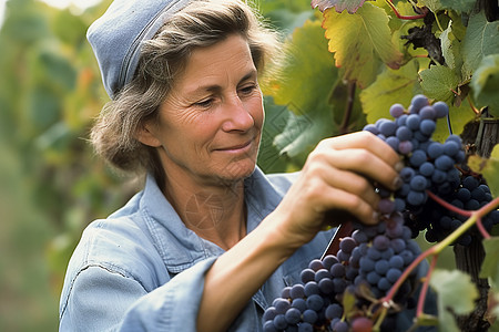 葡萄种植园的工人图片