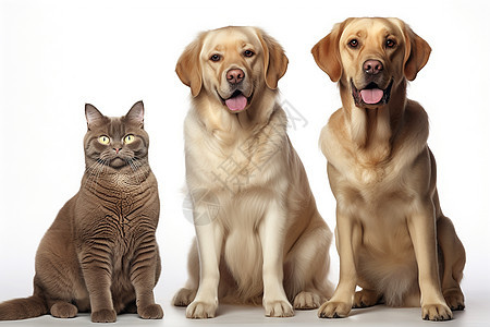 家养的宠物猫猫和狗狗背景图片