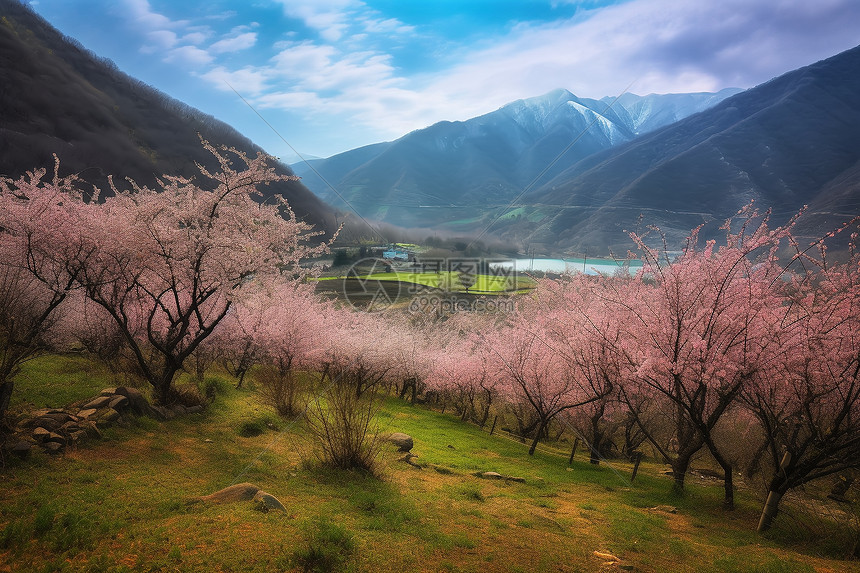 林芝桃花观景节图片