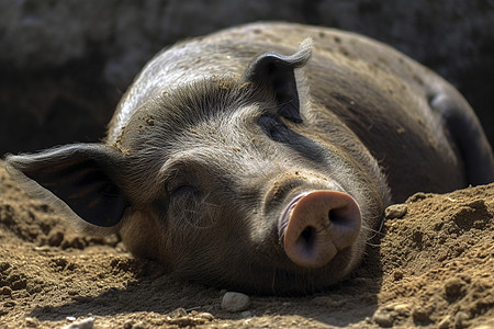 休息的农场母猪图片