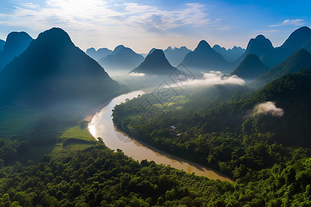 蓝天白云下的魅力景象图片