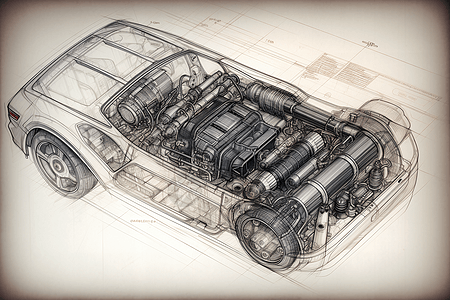 汽车的发动机零件图片