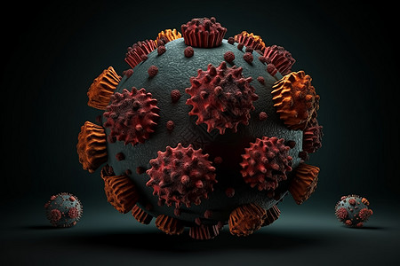 球状病毒结构背景图片