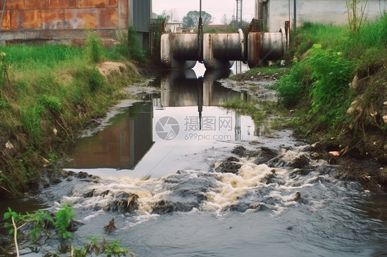 工厂排放污水图片