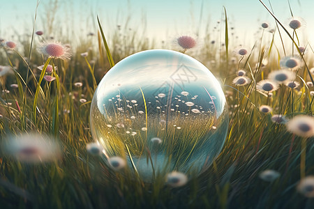 草丛里的气泡图片