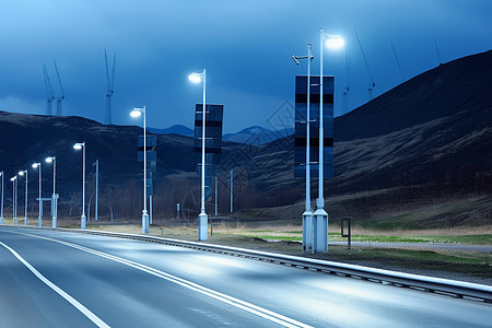 公路太阳能照明灯图片