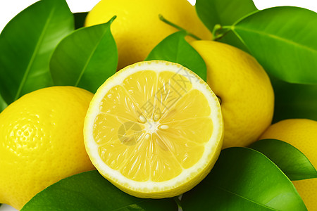 黄色多汁的柠檬背景图片