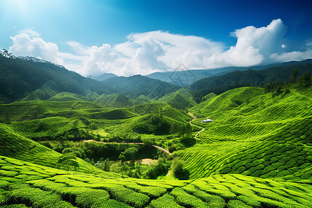 郁郁葱葱的山峰背景图片