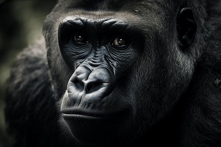 森林动物大猩猩特写镜头背景