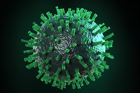 绿色病毒微生物细胞图片