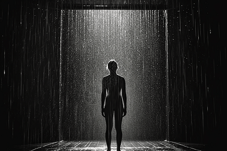 一个人在雨中的背景图片
