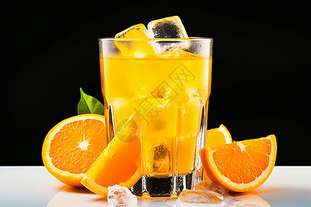 美味的冰橙汁图片