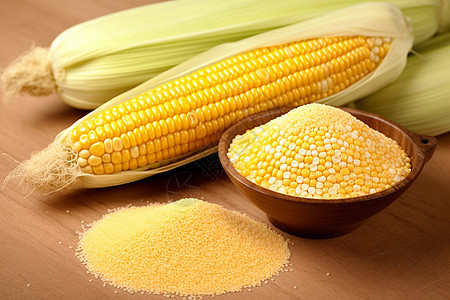 玉米面与玉米粒图片