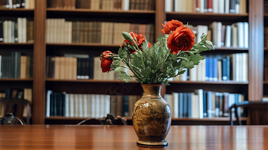 书房里精致的花瓶图片