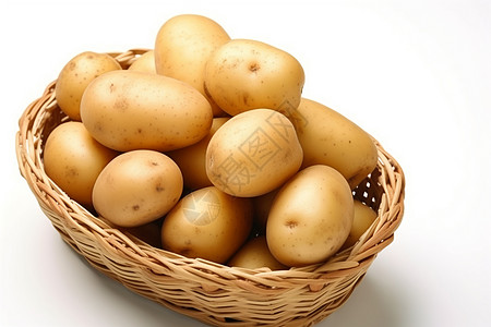 菜篮里的土豆视图图片