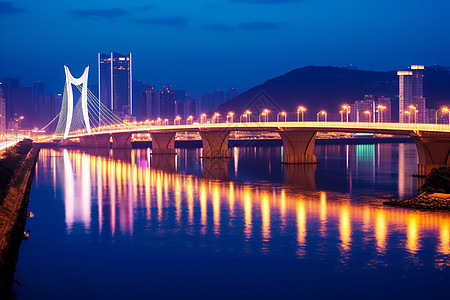 城市桥梁夜景图片