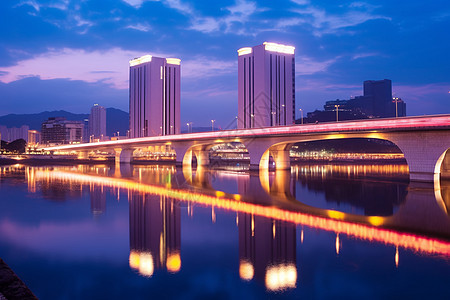 夜晚桥梁景色图片