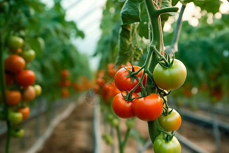 温室中生长的番茄图片