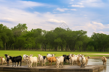 山羊和绵羊背景图片