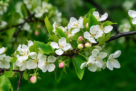 在春天开花苹果树图片
