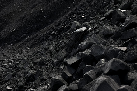 堆积的黑色煤炭图片