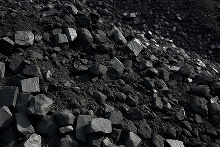 堆积的煤炭资源图片