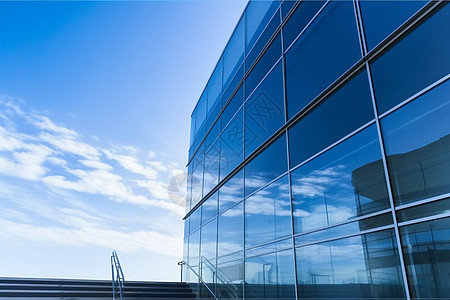 现代建筑中的玻璃墙结构图片